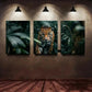 3pcs Jaguar Triptych Vivid Wildlife Artwork Tiger Metal Print Ready to Hang Art