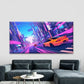 Cyberpunk Synthwave-Style City Wall Art Canvas Office Home Room Framed 120x60cm