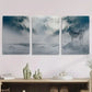 3pcs Wolf in Misty Mountains Majestic Wolf Metal Print Ready to Hang Art