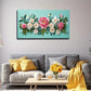 Pink & White Floral Design Wall Art Canvas Office Home Room Framed 120x60cm