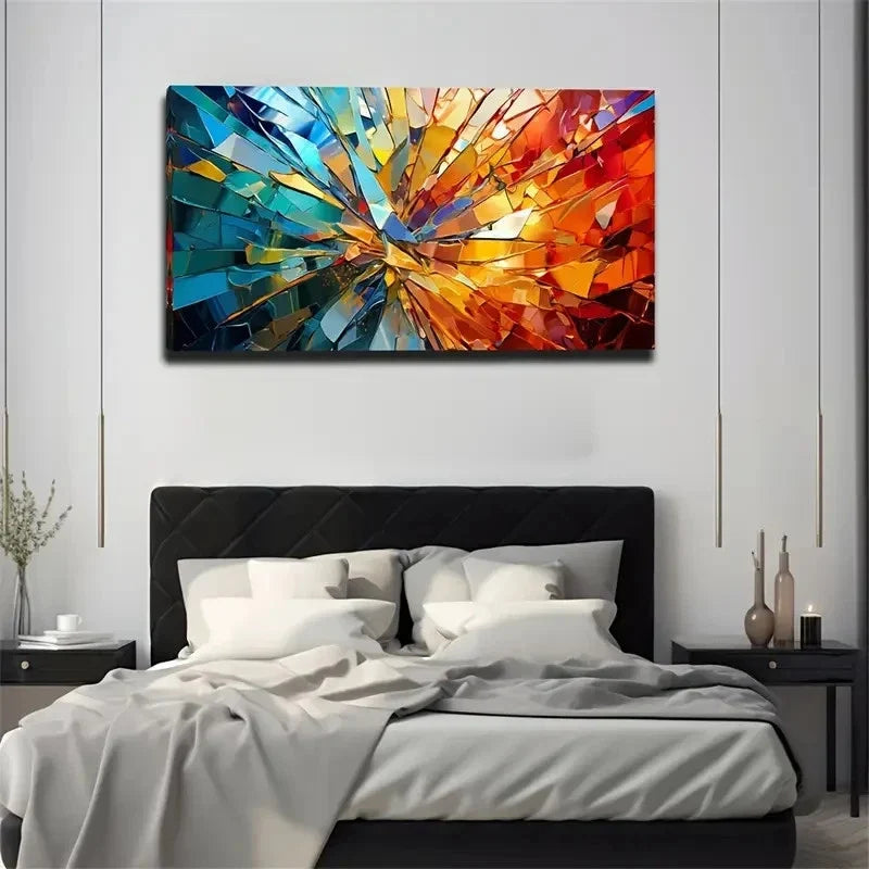 Bursting Through Design Wall Art Canvas Office Home Room Framed 120x60cm