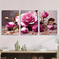 3pcs Elegant Abstract Rose Modern Chic Botanical Metal Print Ready to Hang Art