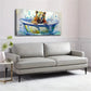 Bear in Bathtub Vibrant Colors Wall Art Canvas Office Home Room Framed 120x60cm