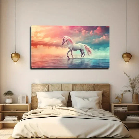 Elegant White And Pink Wall Art canvas office home room framed 120x60cm