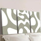3pcs Sage Green Rough Curve Decoration Wall Art Set Canvas Framed 40x60cm - High Quality Print 100% Australian Made Wall Canvas Ready to Hang