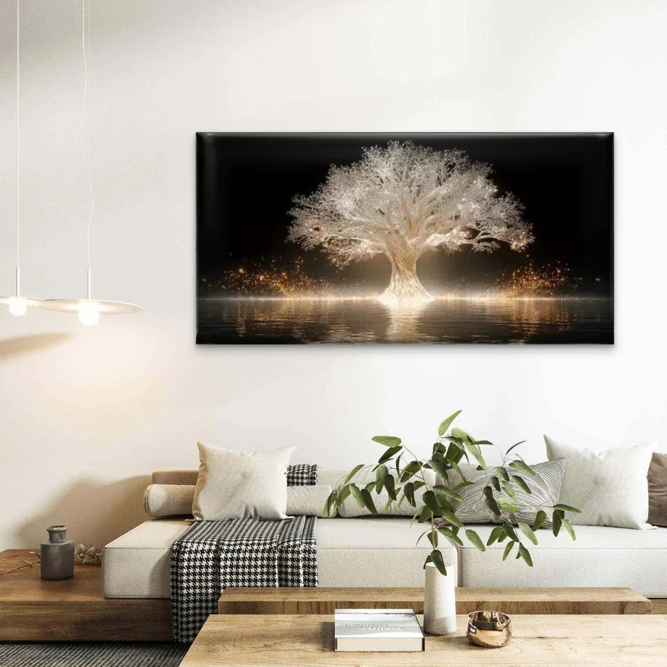 The Tree of Light Wall Art Canvas Office Home Room Framed 120x60cm