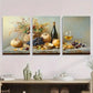 3pcs Autumn Still Life Grapes & Pumpkins Metal Print Ready to Hang Art