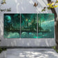 3pcs Space Station Astronomical Fantasy Artwork Metal Print Ready to Hang Art