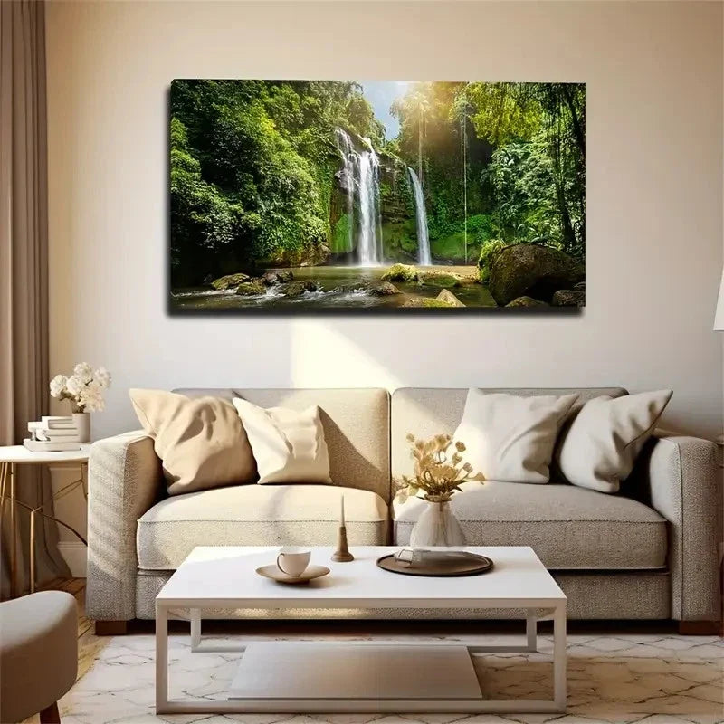 Waterfall Decorative Wall Art Canvas Office Home Room Framed 120x60cm
