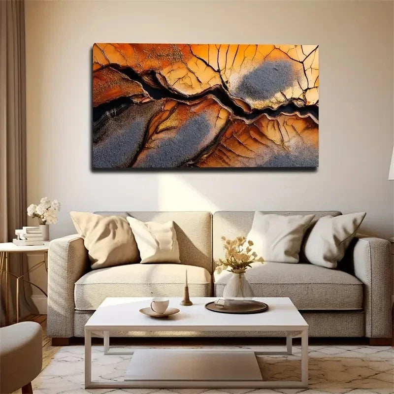Three-Dimensional Cracks Wall Art Canvas Office Home Room Framed 120x60cm