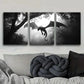 3pcs Dragons in the Sky Dark Fear Danger Wall Art Set Canvas Framed 40x60cm - High Quality Print 100% Australian Made Wall Canvas Ready to Hang