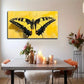 Yellow Butterfly Affordable Wall Art Canvas Office Home Room Framed 80x45cm