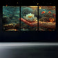 3pcs Flower on Palm Nature Contemporary Metal Print Ready to Hang Art