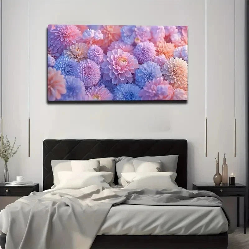 Pink Purple Blue Peach Wall Art canvas office home room framed 120x60cm