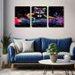 3pcs Animal Kingdom, Wonderful Music in Trendy Wall Art Set Canvas Framed 40x60cm - High Quality Print 100% Australian Made Wall Canvas Ready to Hang