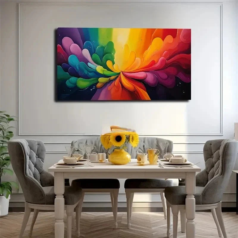 Irregular Color Shapes Spread Wall Art Canvas Office Home Room Framed 120x60cm