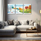 3pcs Trees Covered with Snow In A Refreshing Wall Art Set Canvas Framed 40x60cm - High Quality Print 100% Australian Made Wall Canvas Ready to Hang