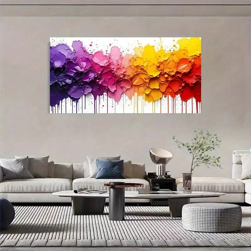 Modern Minimalist Vibrant Wall Art Canvas Office Home Room Framed 120x60cm
