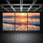 3pcs Sunset Over The Sea Beach Metal Print Ready to Hang Art