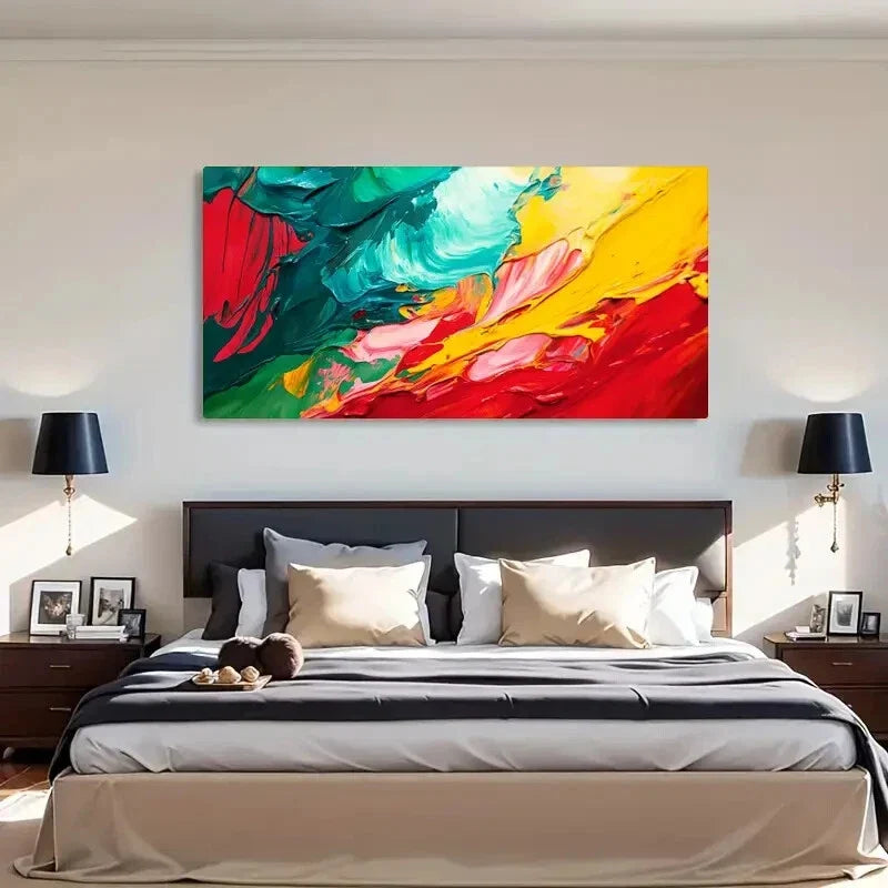 Abstract Floral Color Texture Wall Art Canvas Office Home Room Framed 120x60cm