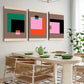 3pcs Abstract Geometric Trendy Pink Blocks Wall Art Set Canvas Framed 40x60cm - High Quality Print 100% Australian Made Wall Canvas Ready to Hang