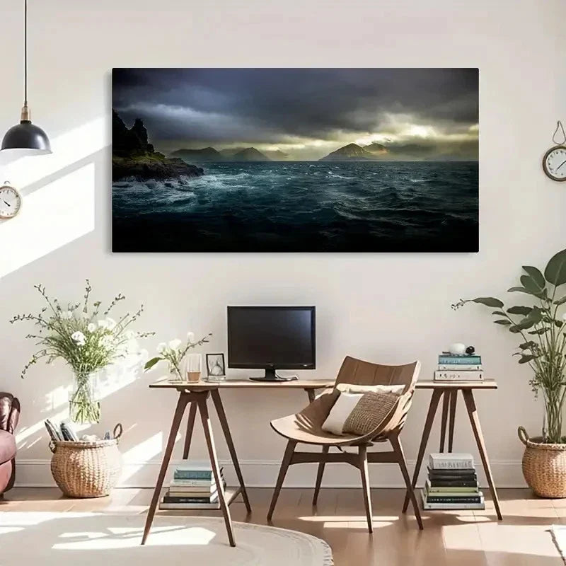 Majestic Mountain Reflections Wall Art Canvas Office Home Room Framed 120x60cm