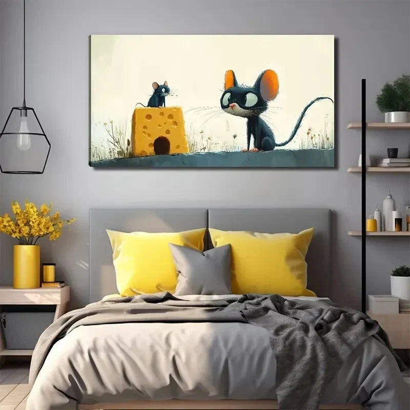 Charming Mouse Perfect Wall Art Canvas Office Home Room Framed 120x60cm