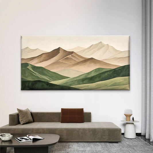 Abstract Mountain Landscape Wall Art Canvas Office Home Room Framed 80x45cm