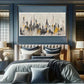 Modern Cityscape Mural Neutral Wall Art Canvas Office Home Room Framed 80x45cm