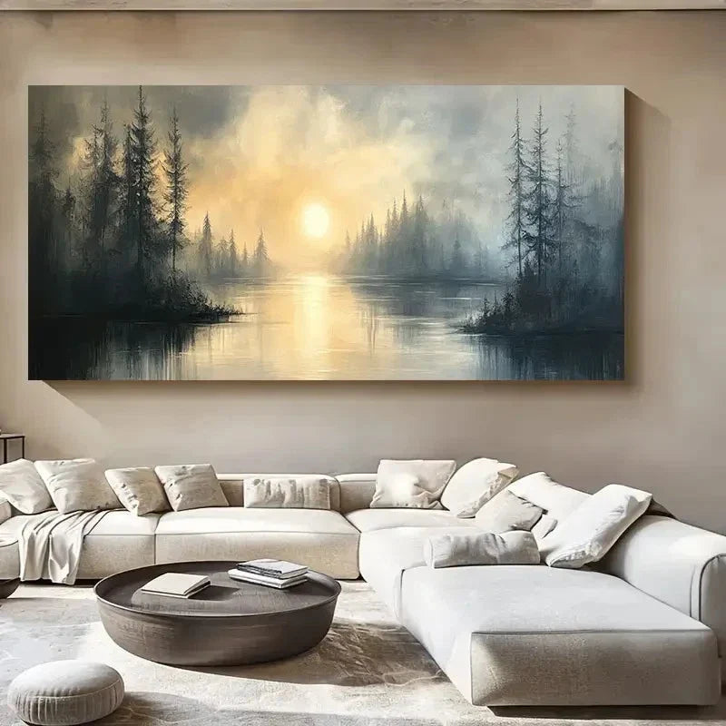 Abstract Landscape Soft Wall Art Canvas Office Home Room Framed 120x60cm