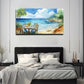 Beach Sea Dining Table Wall Art Canvas Office Home Room Framed 80x45cm