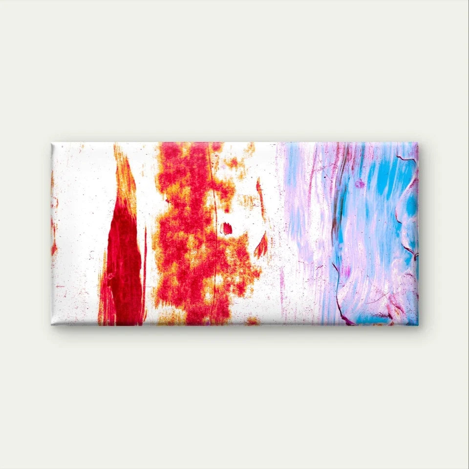 Red, White, and Blue Abstract Paint Wall Art Canvas Office Home Framed 120x60cm