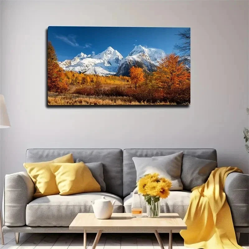 Woods In Autumn Wall Art Canvas Office Home Room Framed 80x45cm