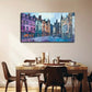 Vibrant City Street Wall Art Canvas Office Home Room Framed 80x45cm