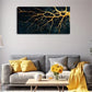 Golden Tree Roots Design Wall Art Canvas Office Home Room Framed 120x60cm