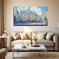 Vibrant Parisian Street Scene Wall Art Canvas Office Home Room Framed 120x60cm