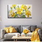 Blooming Yellow Flowers Wall Art Canvas Office Home Room Framed 80x45cm