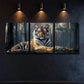 3pcs Tiger in Ancient Forest Mural Decor Wall Art Set Canvas Framed 40x60cm - High Quality Print 100% Australian Made Wall Canvas Ready to Hang