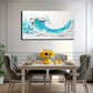 Ocean Waves in Blue And White Wall Art Canvas Office Home Room Framed 120x60cm