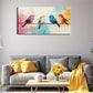 Colorful Background Four Birds Wall Art Canvas Office Home Room Framed 120x60cm