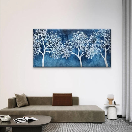 Trees Night Nature Perfect Wall Art Canvas Office Home Room Framed 80x45cm