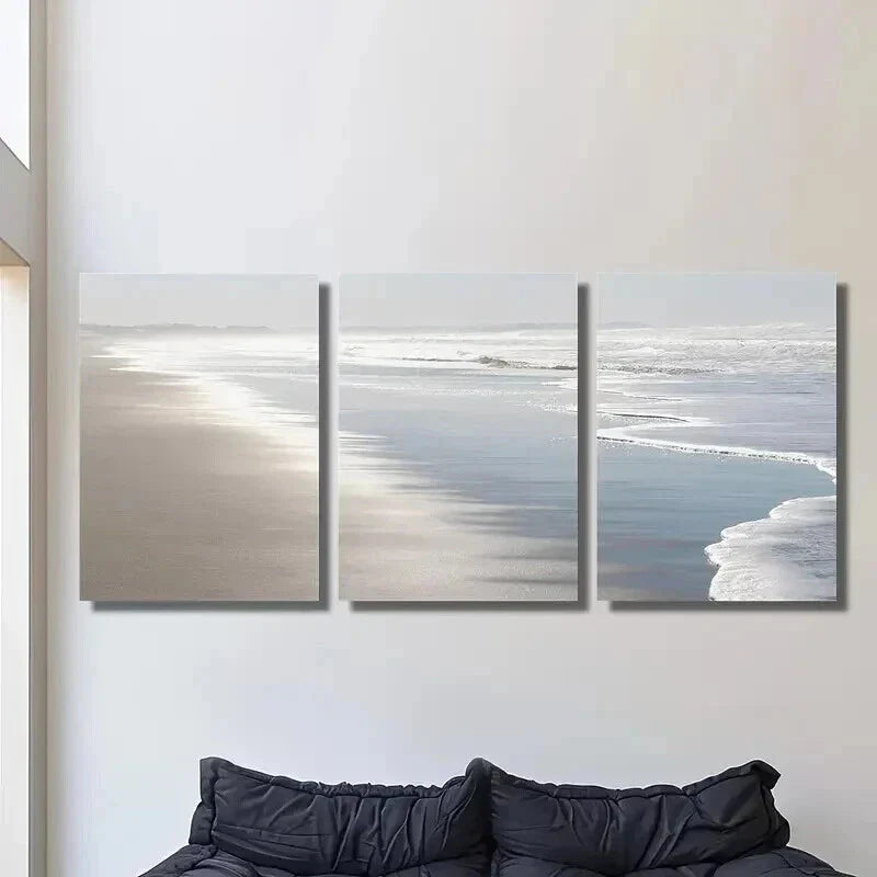 3pcs Beautiful and Boundless Ocean Scenery Wall Art Set Canvas Framed 40x60cm - High Quality Print 100% Australian Made Wall Canvas Ready to Hang