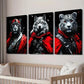 3pcs Red-Cloaked Wolf Leopard & Tiger Wall Art Set Canvas Framed 40x60cm - High Quality Print 100% Australian Made Wall Canvas Ready to Hang