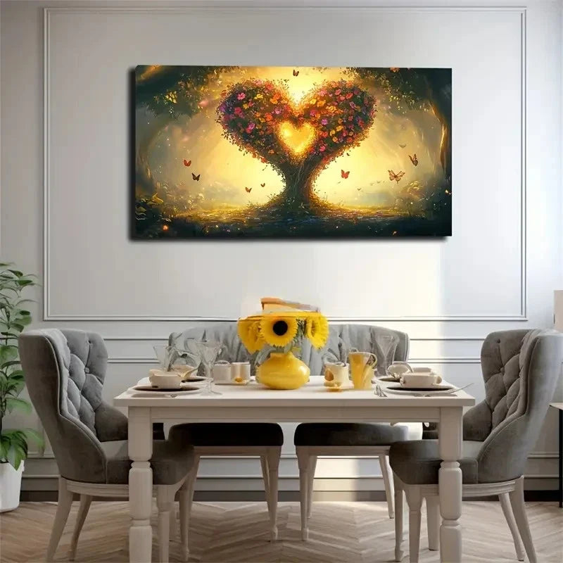 Uniquely Shaped Tree Modern Wall Art Canvas Office Home Room Framed 120x60cm