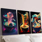 3pcs Japanese Colorful Ramen & Sushi Wall Art Set Canvas Framed 40x60cm - High Quality Print 100% Australian Made Wall Canvas Ready to Hang