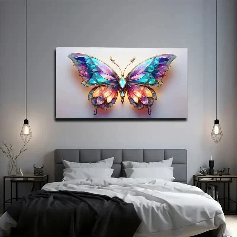 Dazzling Butterfly Three-Nature Wall Art Canvas Office Home Room Framed 120x60cm