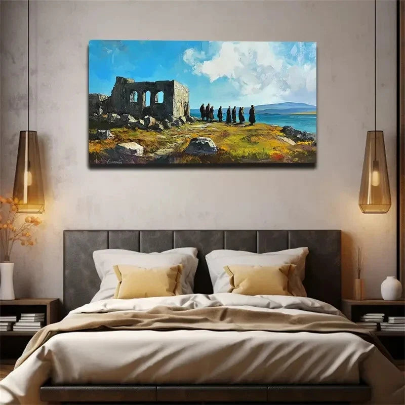 Realistic Scenic Landscape With Wall Art Canvas Office Home Room Framed 120x60cm