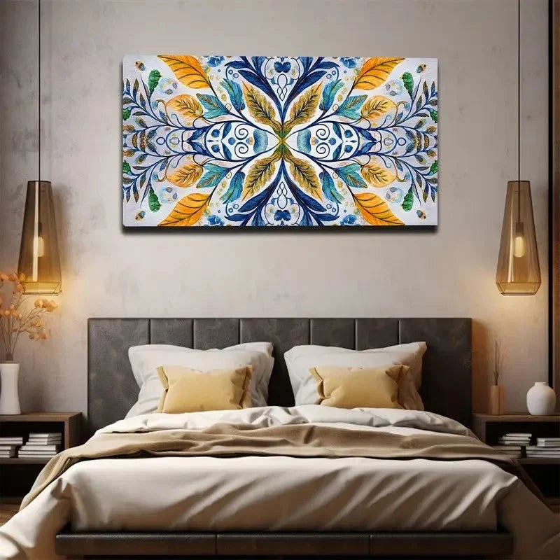 Flower Graphics Wall Art Canvas Office Home Room Framed 80x45cm