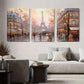 3pcs Vintage Parisian Street Scene with Romantic Metal Print Ready to Hang Art