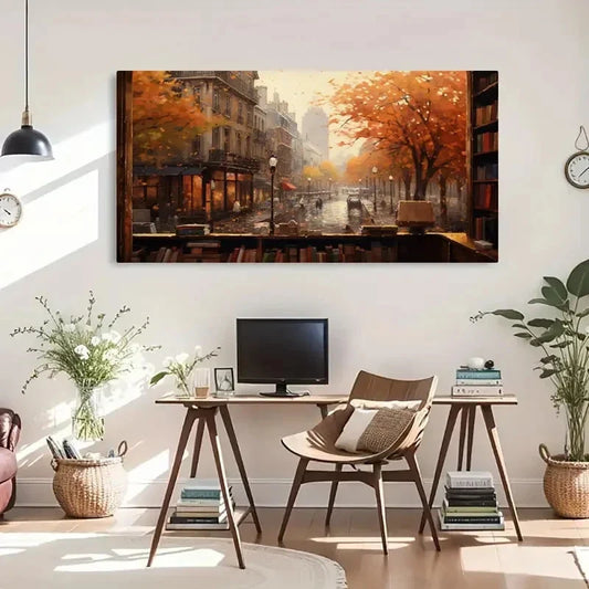 Urban Street View Modern Wall Art Canvas Office Home Room Framed 80x45cm